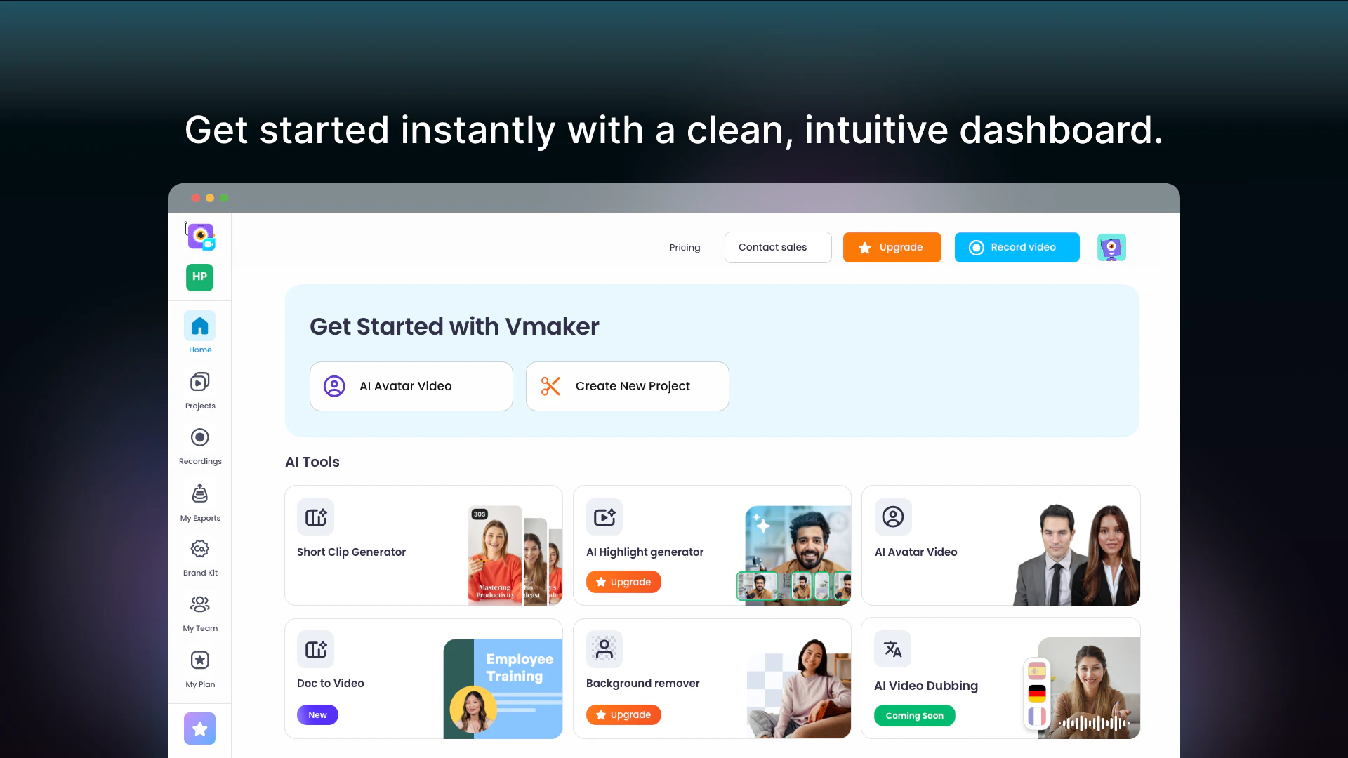 screenshot of Vmaker AI